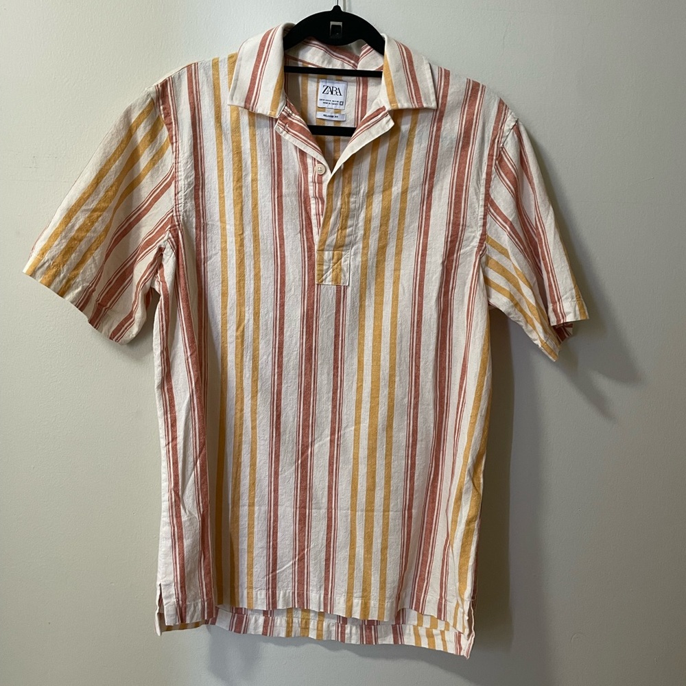 Zara beach striped shirt